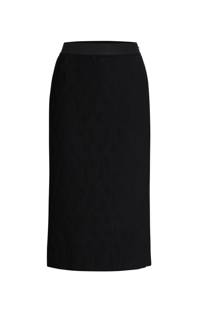 Stretch-tulle skirt with wavy plissé pleats