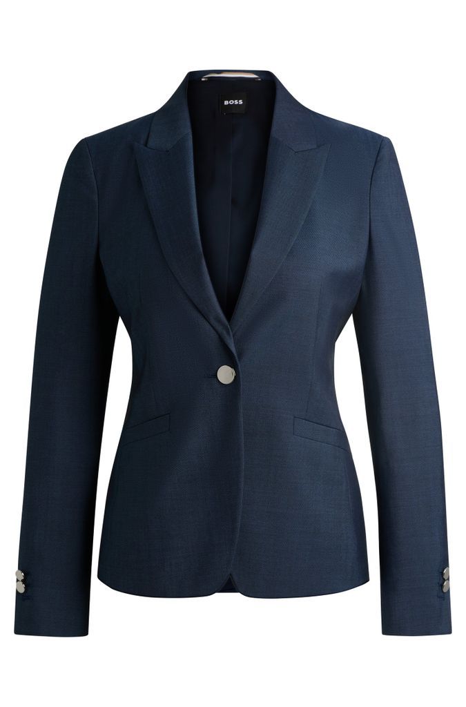 Slim-fit jacket in denim-effect virgin-wool twill