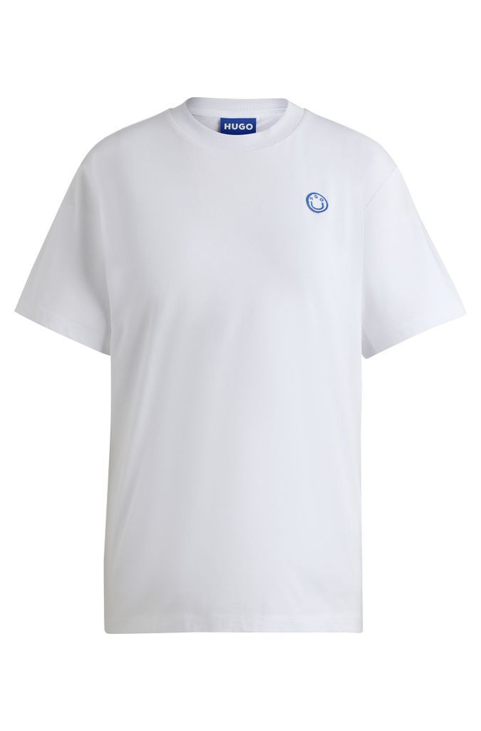 Cotton-jersey T-shirt with logo badge
