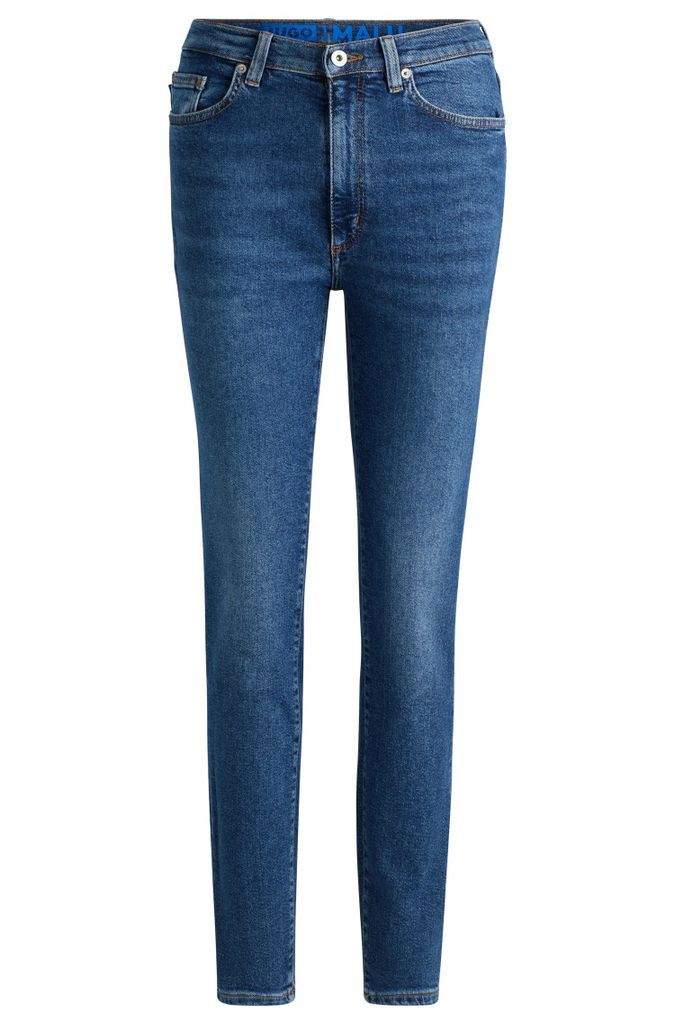 Skinny-fit jeans in medium-blue stretch denim