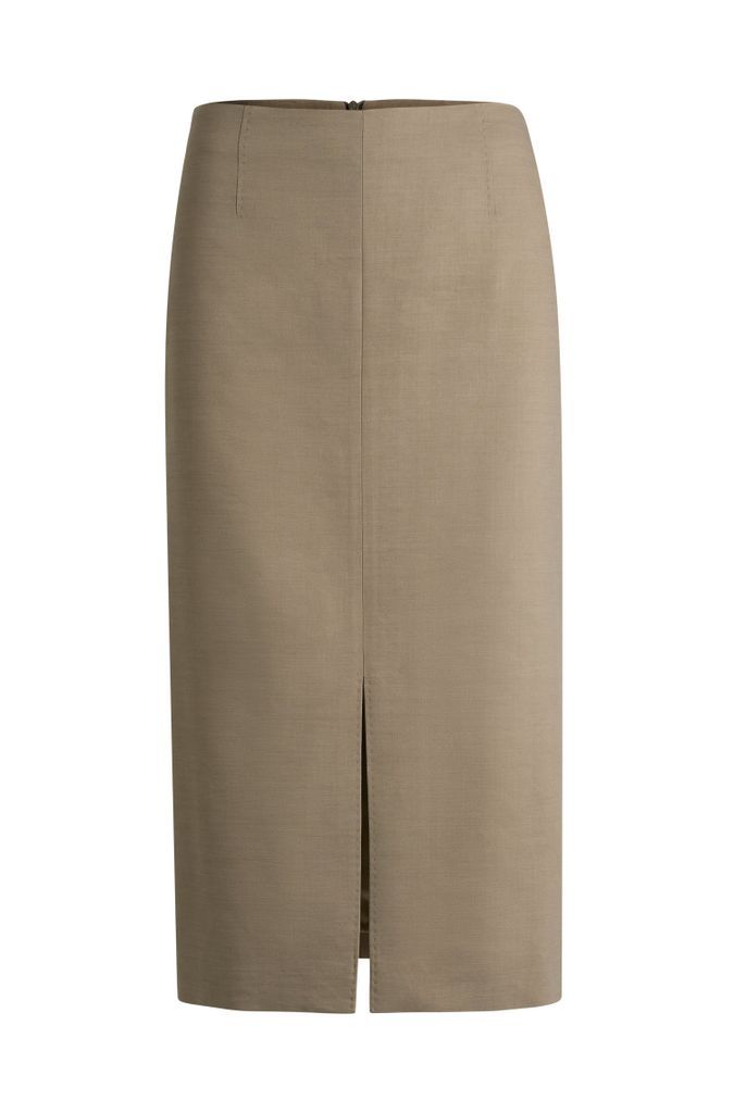 Pencil skirt in wool, linen and stretch