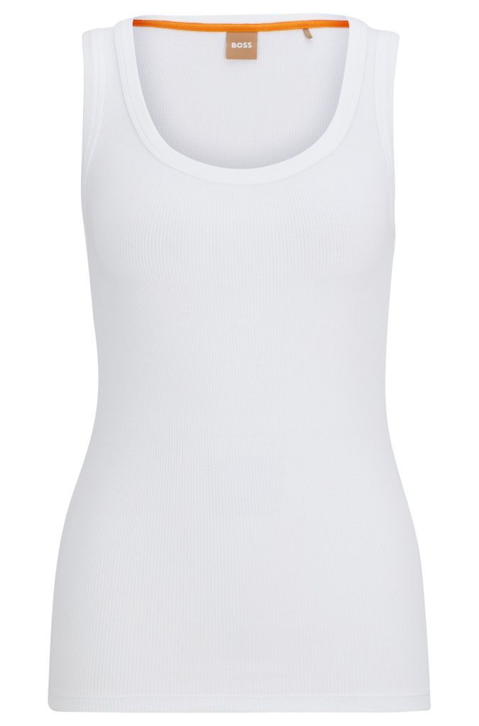 Stretch-cotton slim-fit vest with ribbed structure