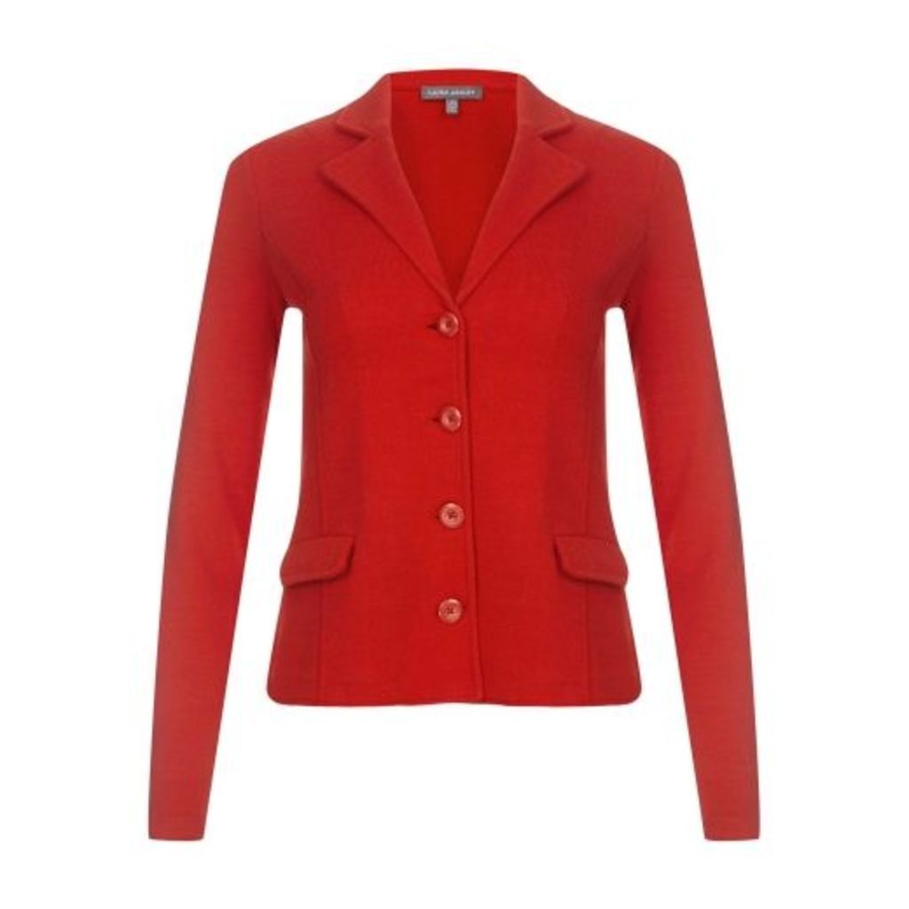 Red Long Sleeve Milano Knit Blazer