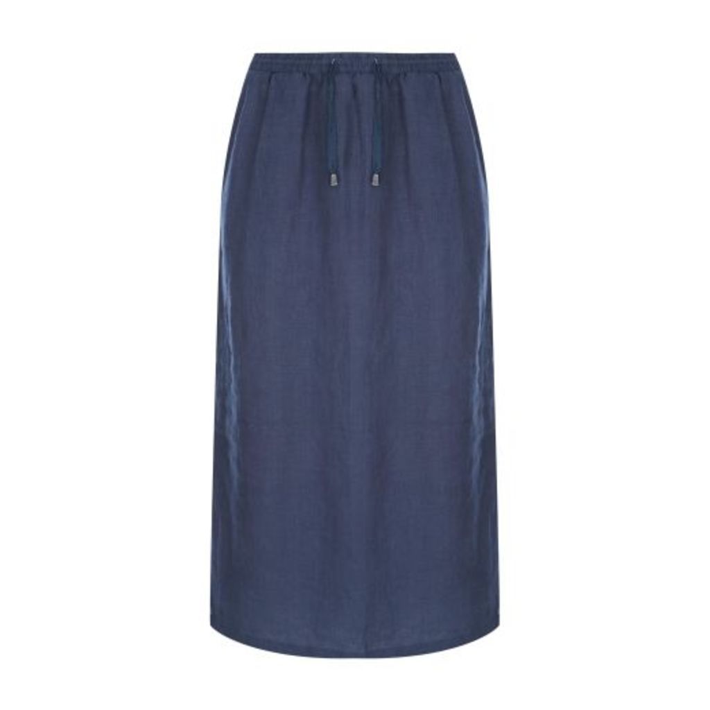 Santorini Blue Linen Skirt