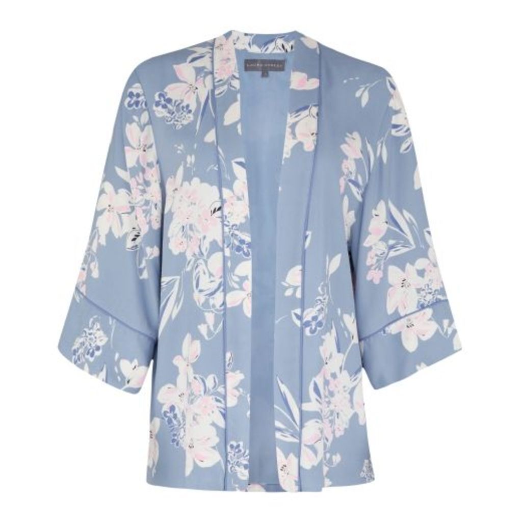 Osterley Floral Satin Back Crepe Soft Kimono