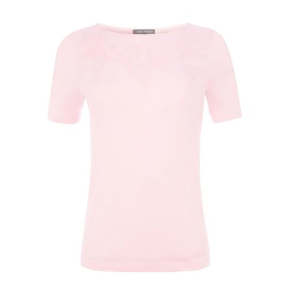 Pink Floral Velvet Sequin TeeShirt