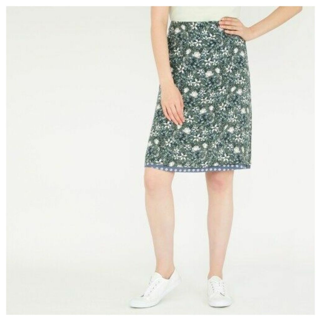 Reversible ALine Floral and Polka Dot Print Skirt