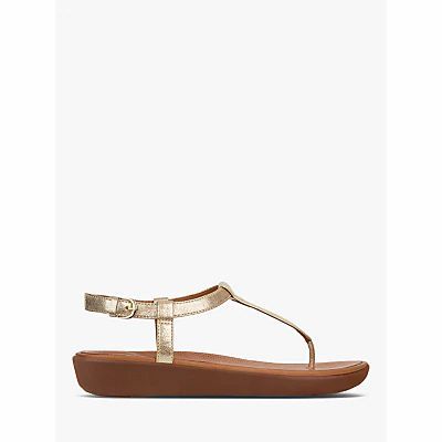 Tia Leather Sandals, Gold