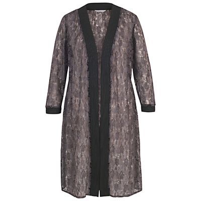 Floral Embroidered Lace Coat, Wild Heather