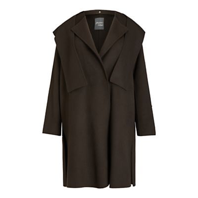 Tamoa Hooded Double Faced Coat, Chocolate Brown