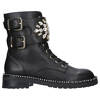Stoop Embellished Ankle Boots, Black Leather