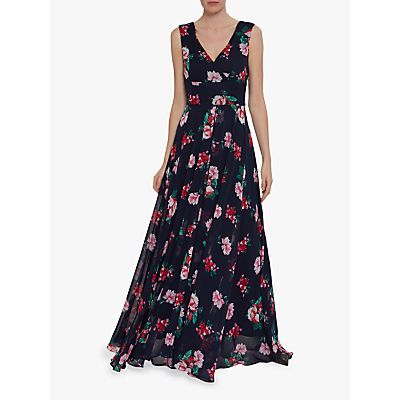 Edana Floral Maxi Dress, Black/Multi