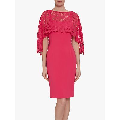 Catriona Crepe Dress With Lace Overcape