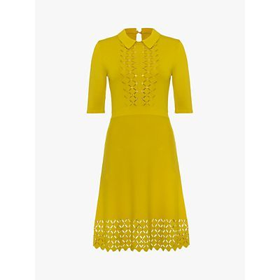 Liona Diamond Stitch Dress, Mustard