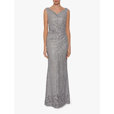 Harlene Sequin Lace Maxi Dress, Grey