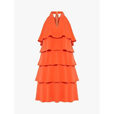 Lenia Ruffle Dress, Orange