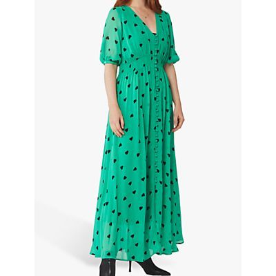 Valentina Heart Print Dress, Green