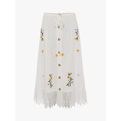 Eka Embroidered Skirt, Summer White