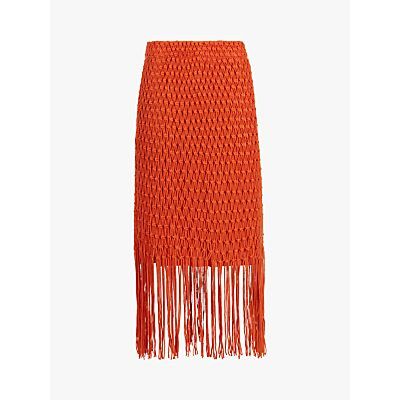 Jesa Lace Midi Skirt, Orange