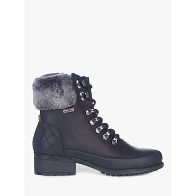 Riva Leather Hiker Ankle Boots, Black