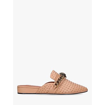 Chelsea Studded Chain Leather Mules, Camel