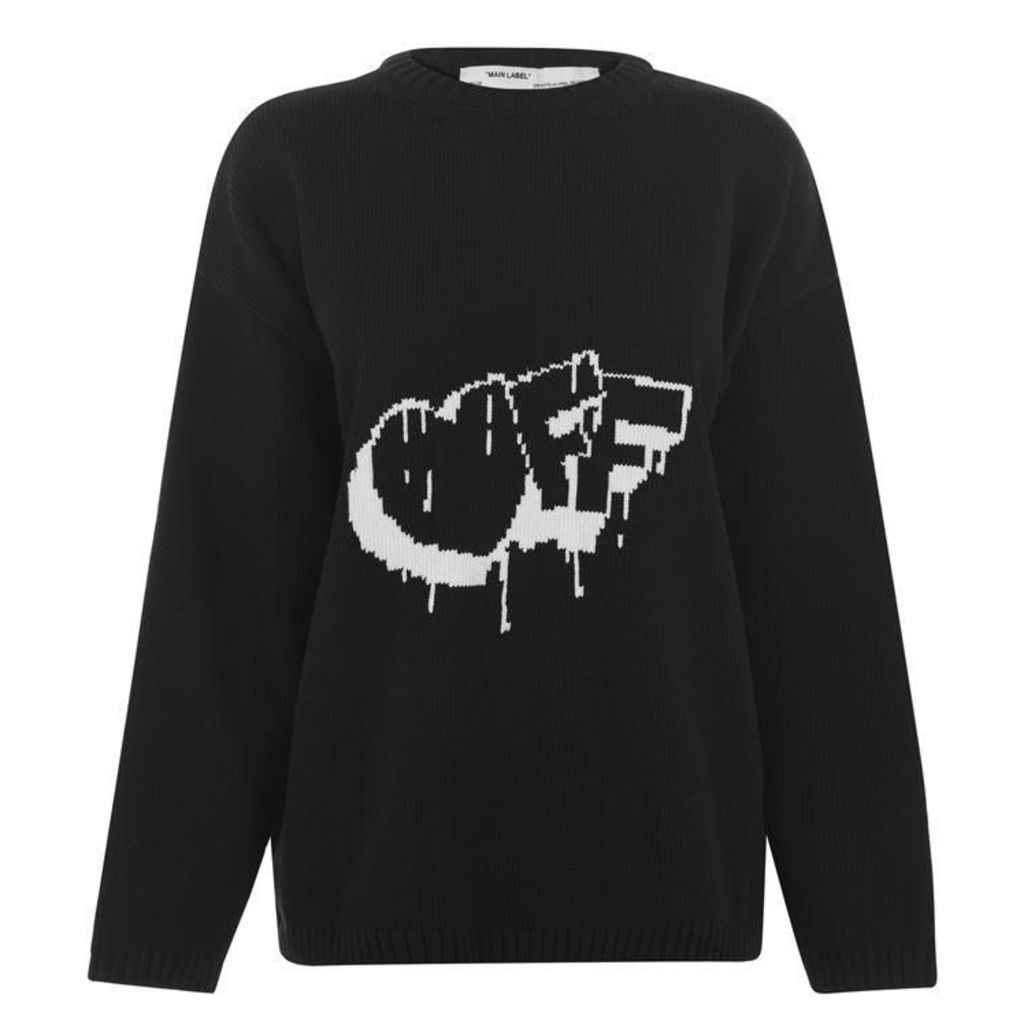 Off White Slogan Knitted Jumper