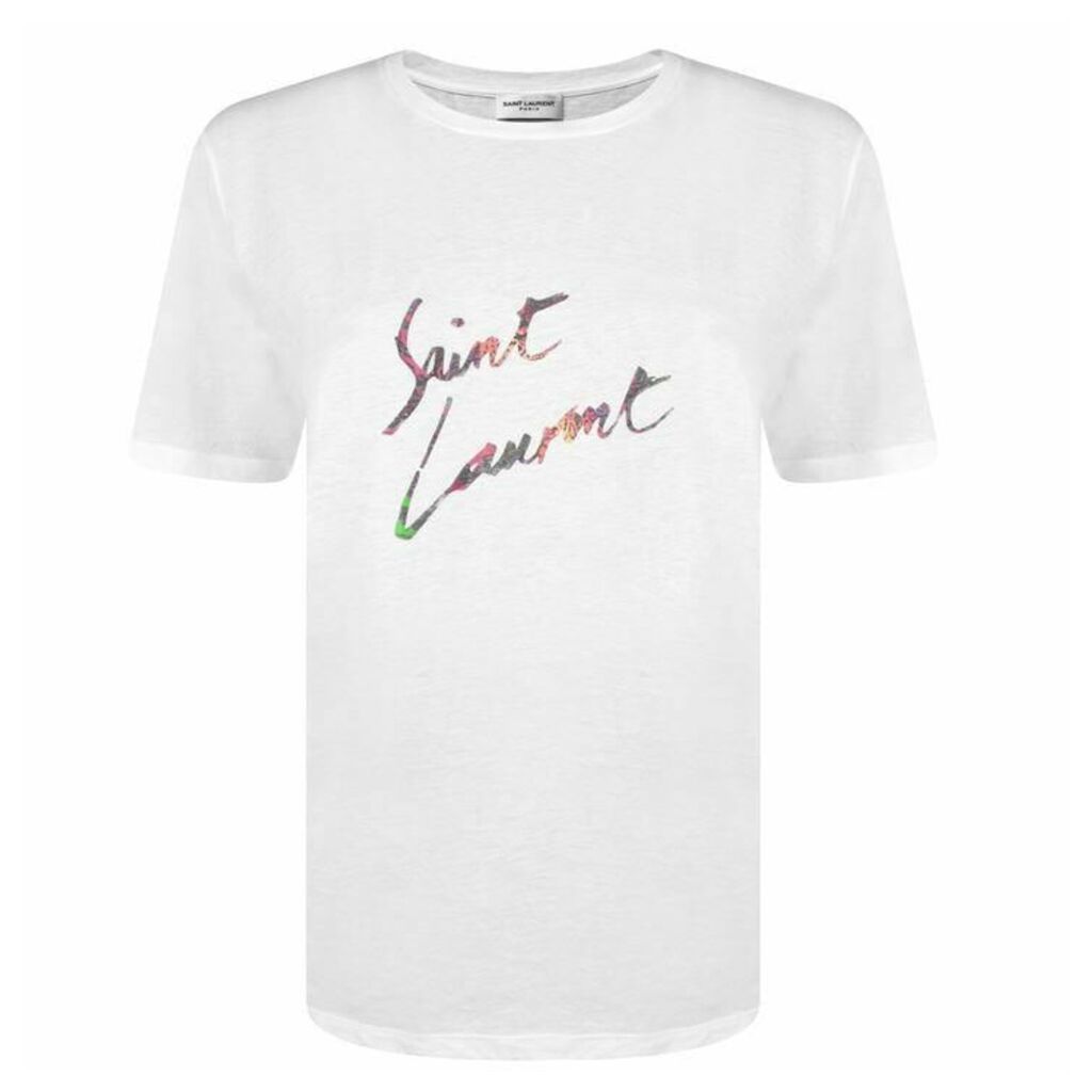 Saint Laurent Logo Short Sleeved T Shirt