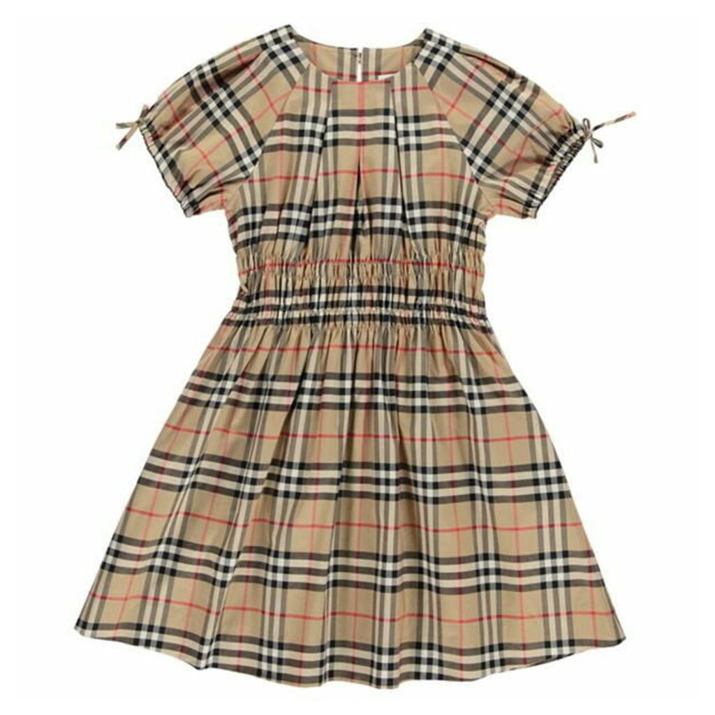 Burberry Ruched Panel Vintage Check Dress