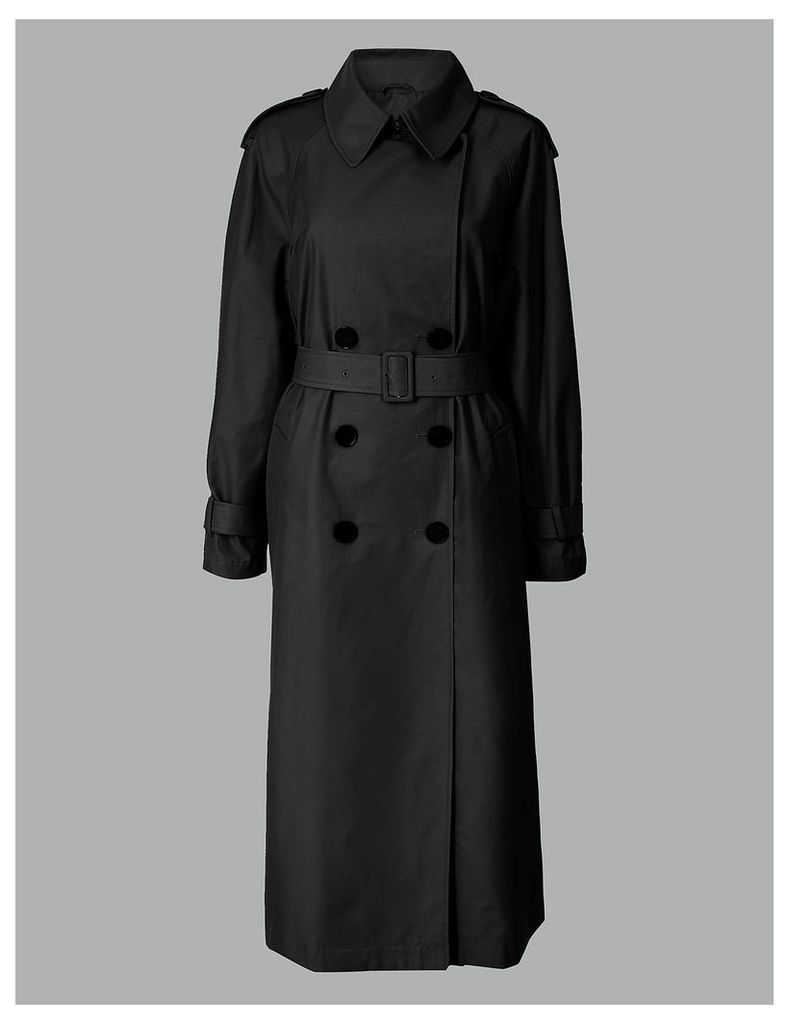 Autograph Cotton Rich Double Breasted Trench Coat