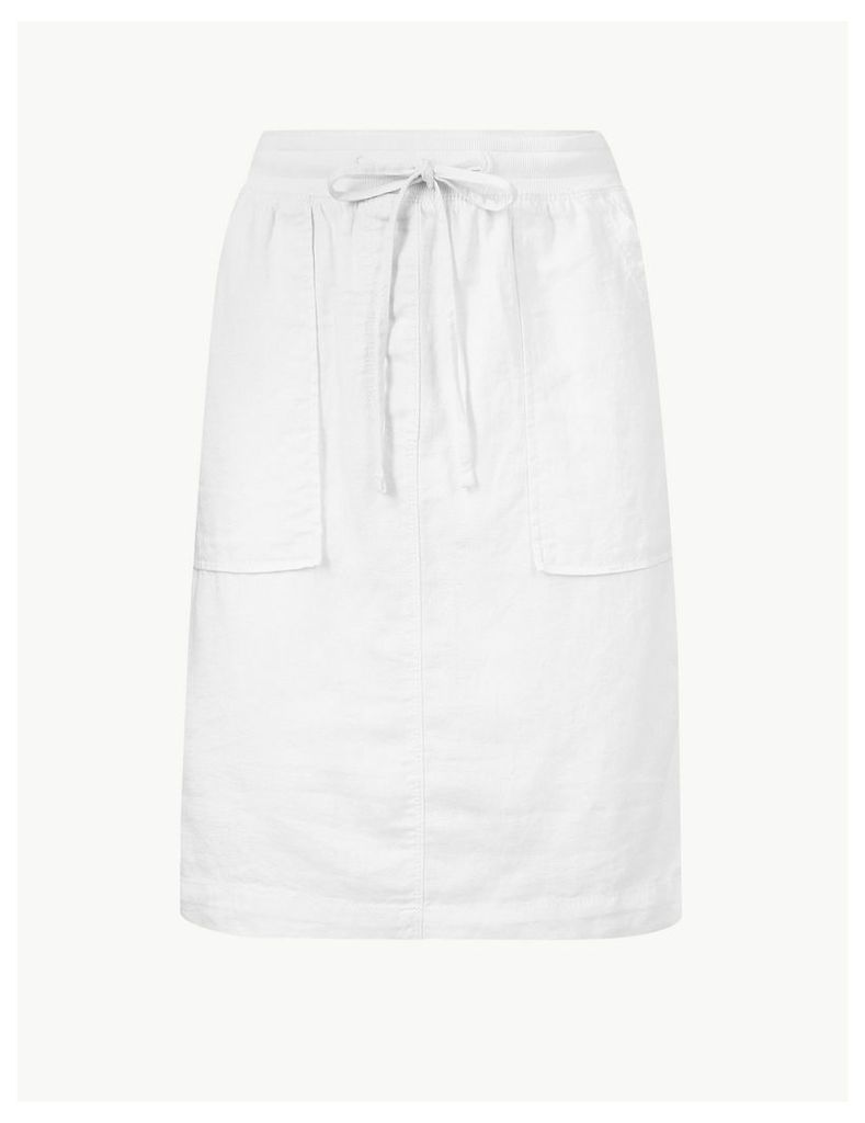 M&S Collection Linen Rich A-Line Skirt