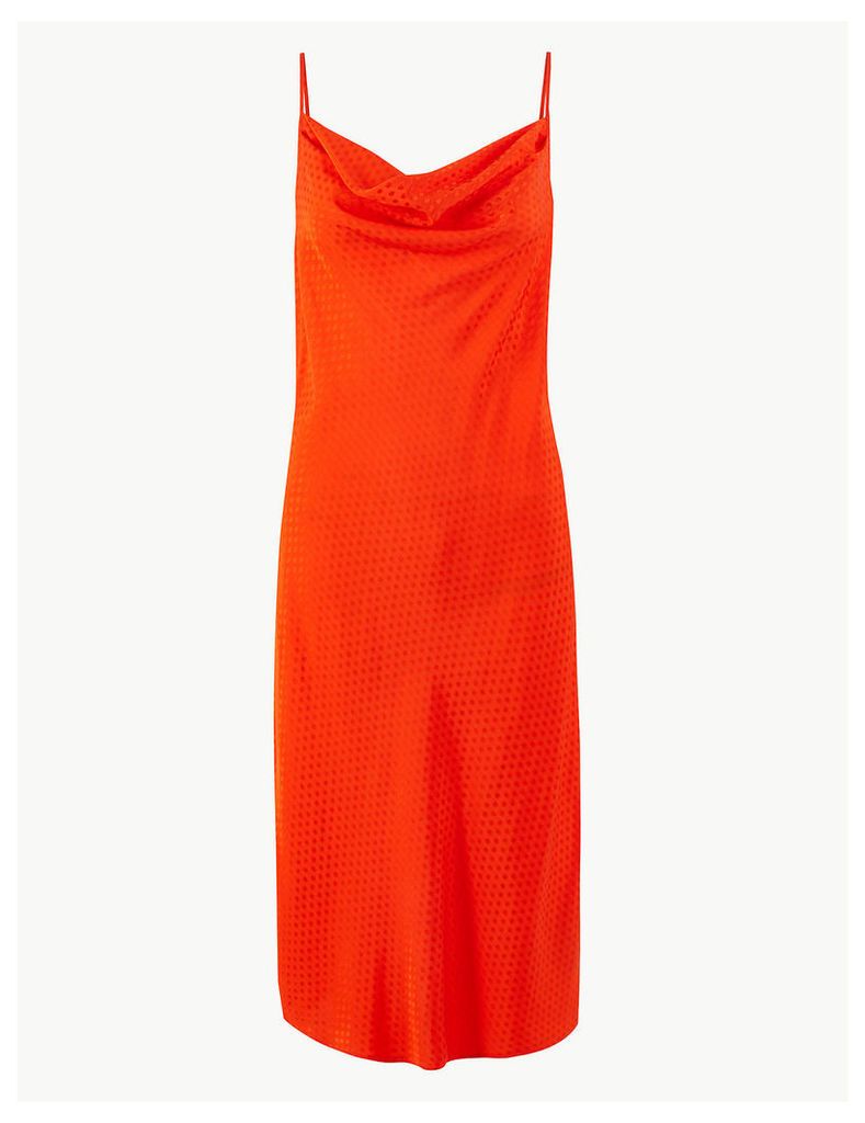 M&S Collection Jacquard Print Slip Midi Dress