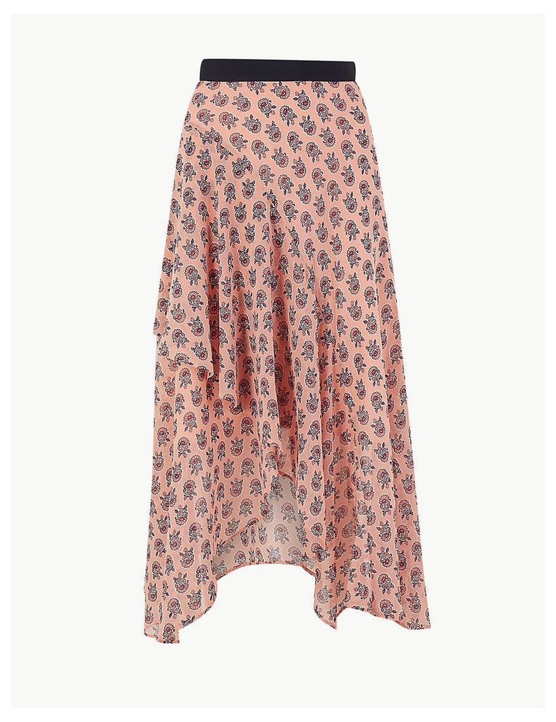 M&S Collection Floral Print Wrap Style Midi Skirt