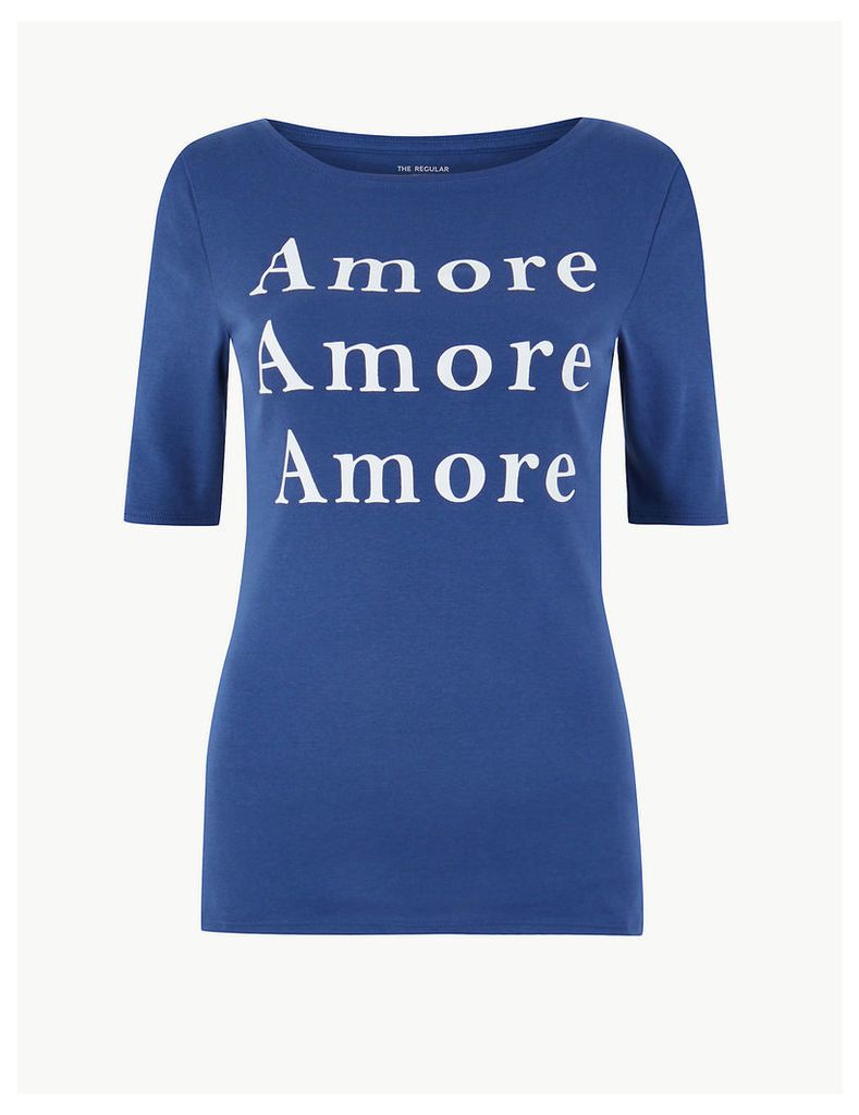 M&S Collection Pure Cotton Amore Regular Fit T-Shirt