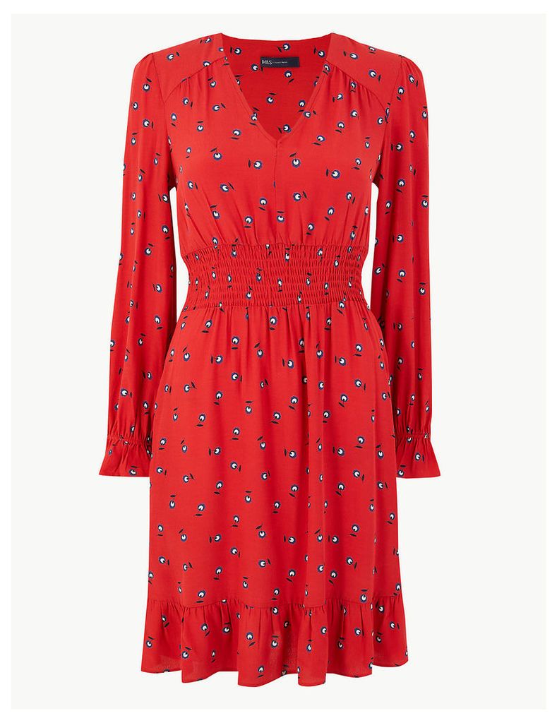 M&S Collection Floral Knee Length Waisted Dress