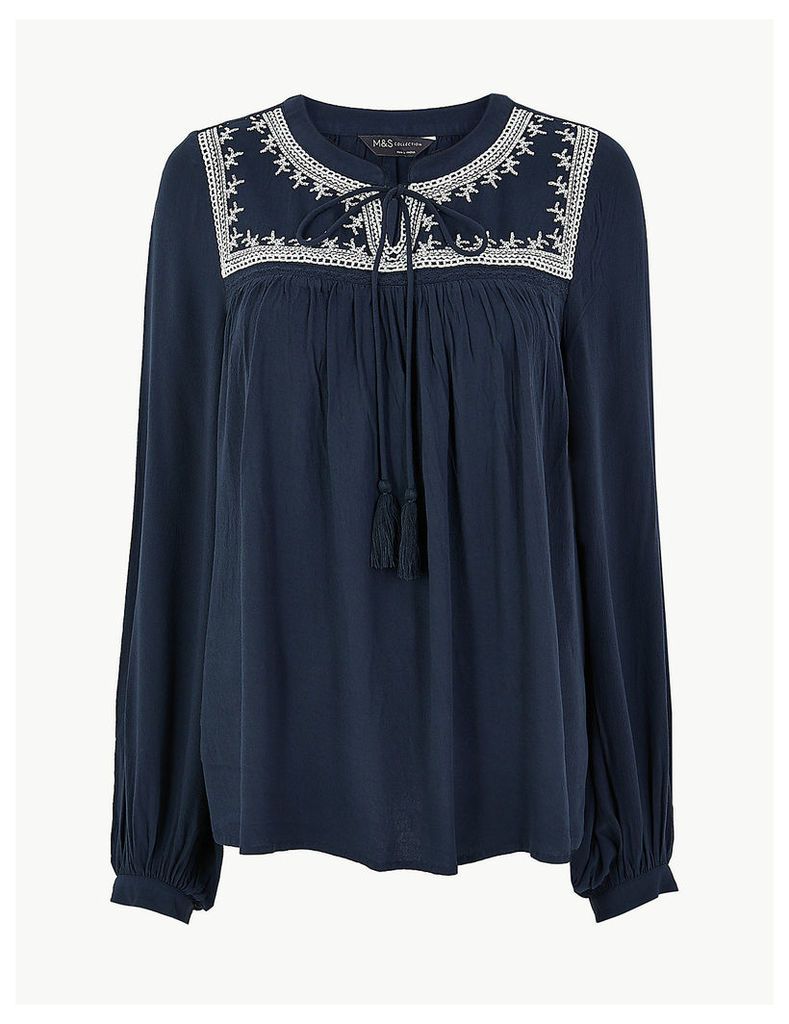 M&S Collection Embroidered Peasant Blouse