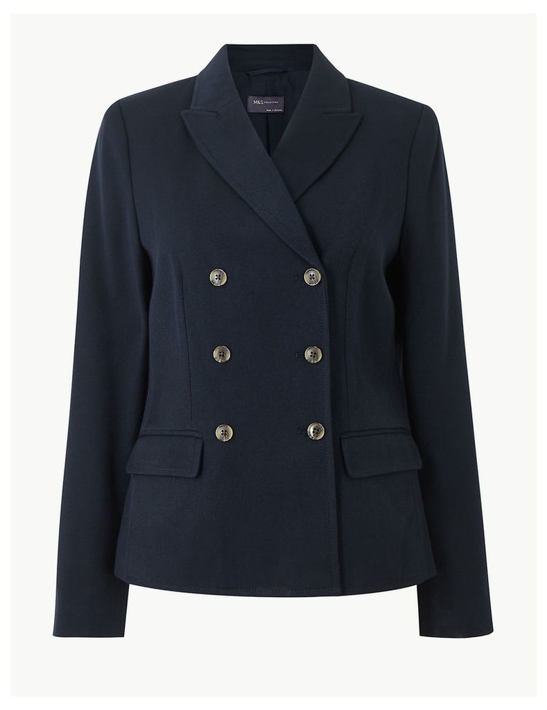 M&S Collection Double Breasted Blazer with Wool