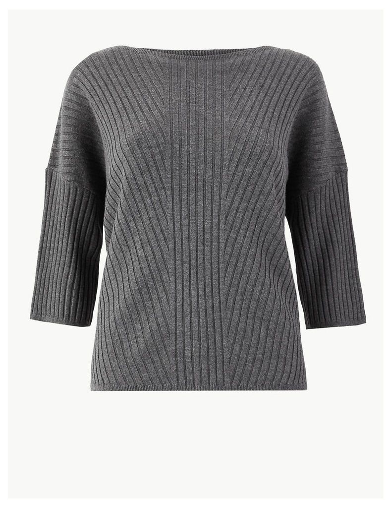 M&S Collection Ribbed Dropped Shoulder Jumper