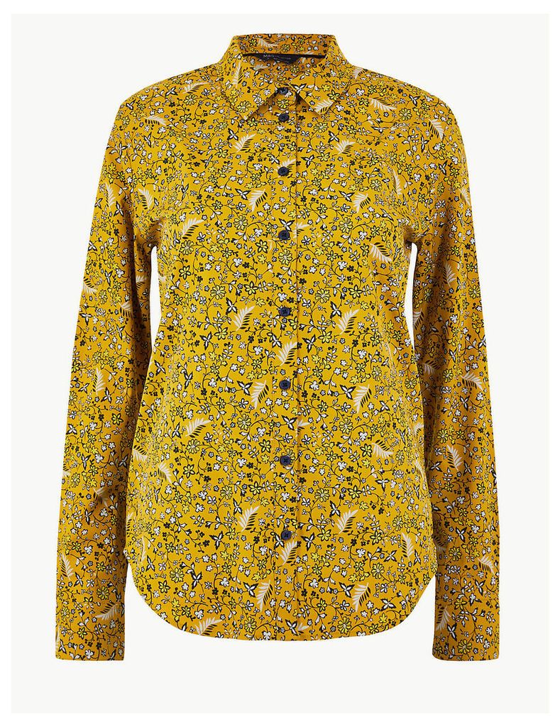 M&S Collection Pima Cotton Floral Print Shirt