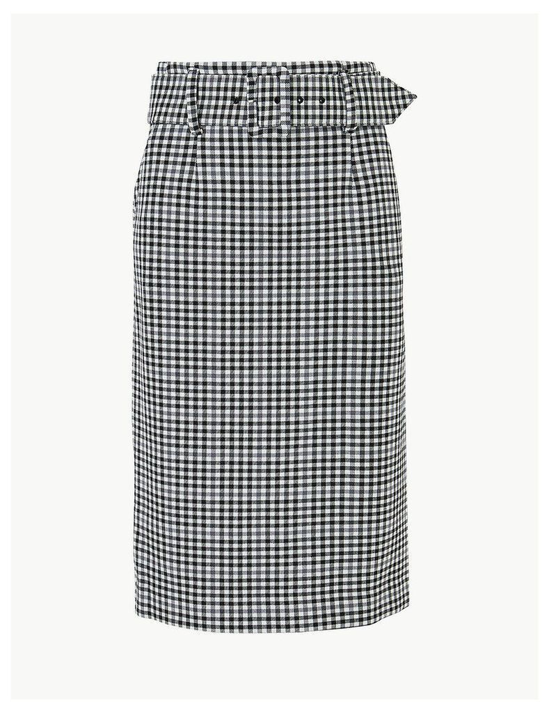 M&S Collection Gingham Pencil Skirt