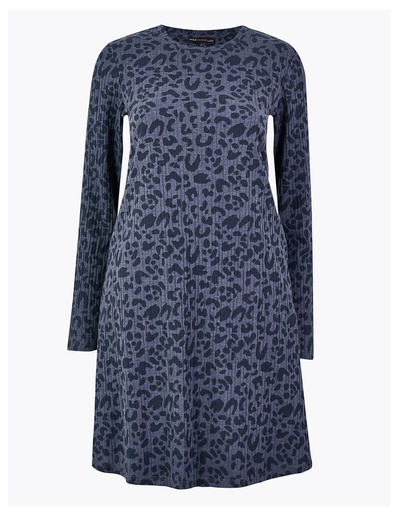 M&S Collection Animal Print Ribbed Swing Dress