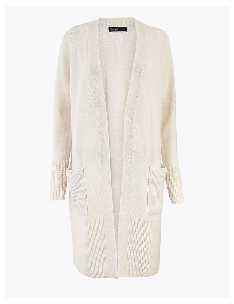 Autograph Wool Rich Longline Cardigan with Cashmere