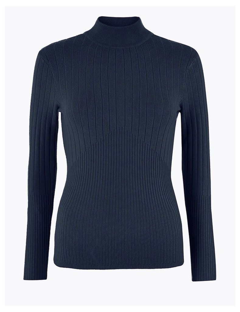 M&S Collection Ribbed Fitted Jumper