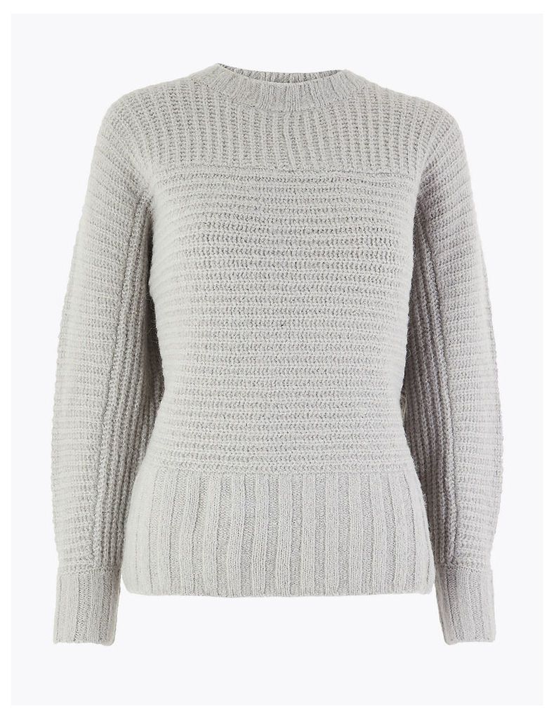 M&S Collection Ribbed Alpaca Blend Dolman Jumper