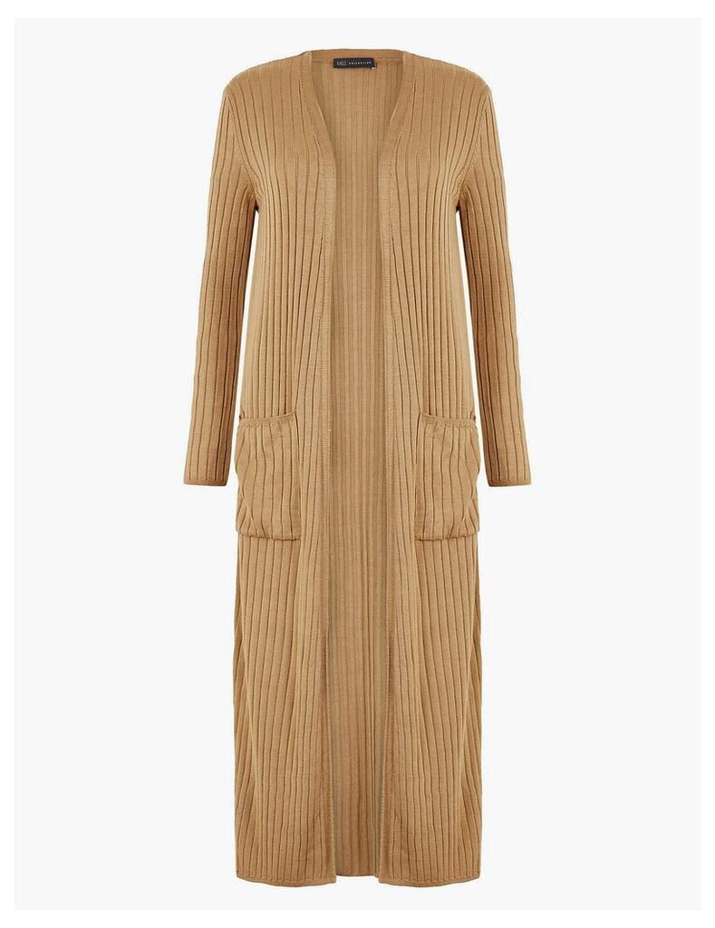 M&S Collection Ribbed Midi Cardigan