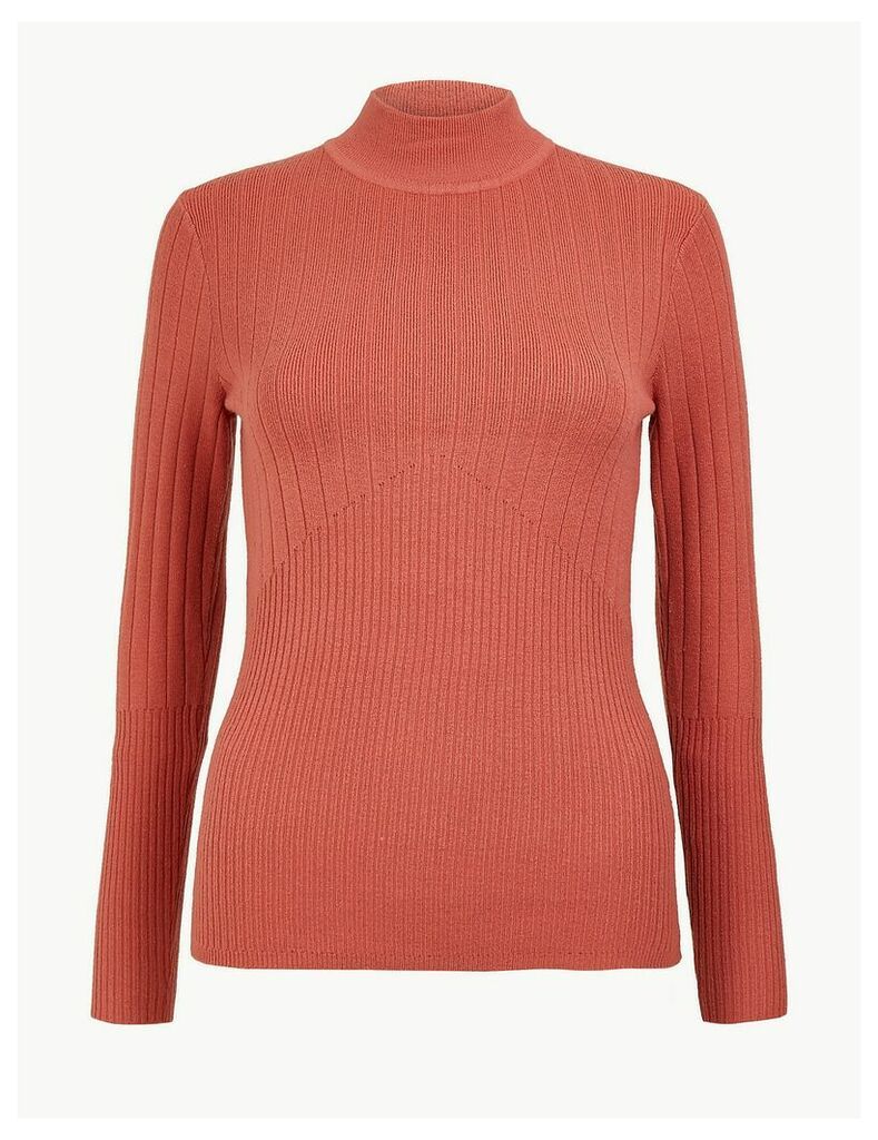M&S Collection Ribbed Fitted Jumper