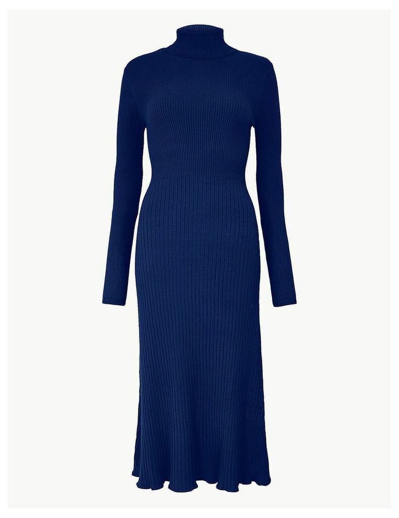 M&S Collection Ribbed Fit & Flare Knitted Dress
