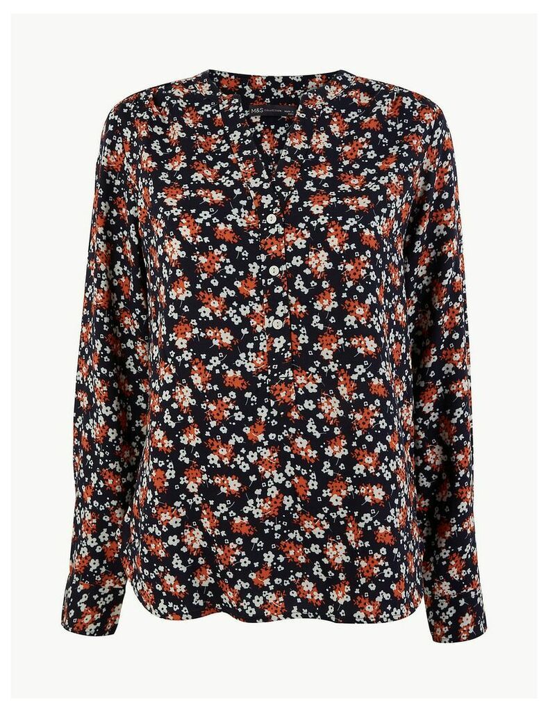 M&S Collection Ditsy Floral Popover Blouse