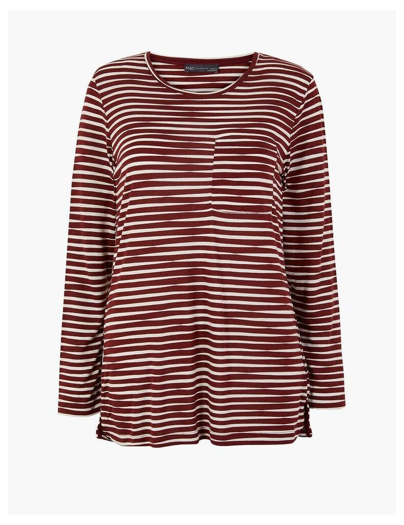 M&S Collection Striped Longline Long Sleeve Top