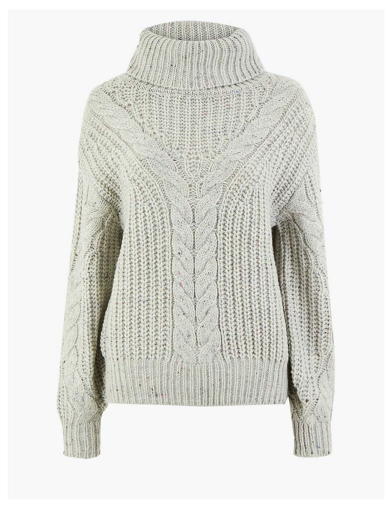 Per Una Cable Knit Roll Neck Relaxed Fit Jumper