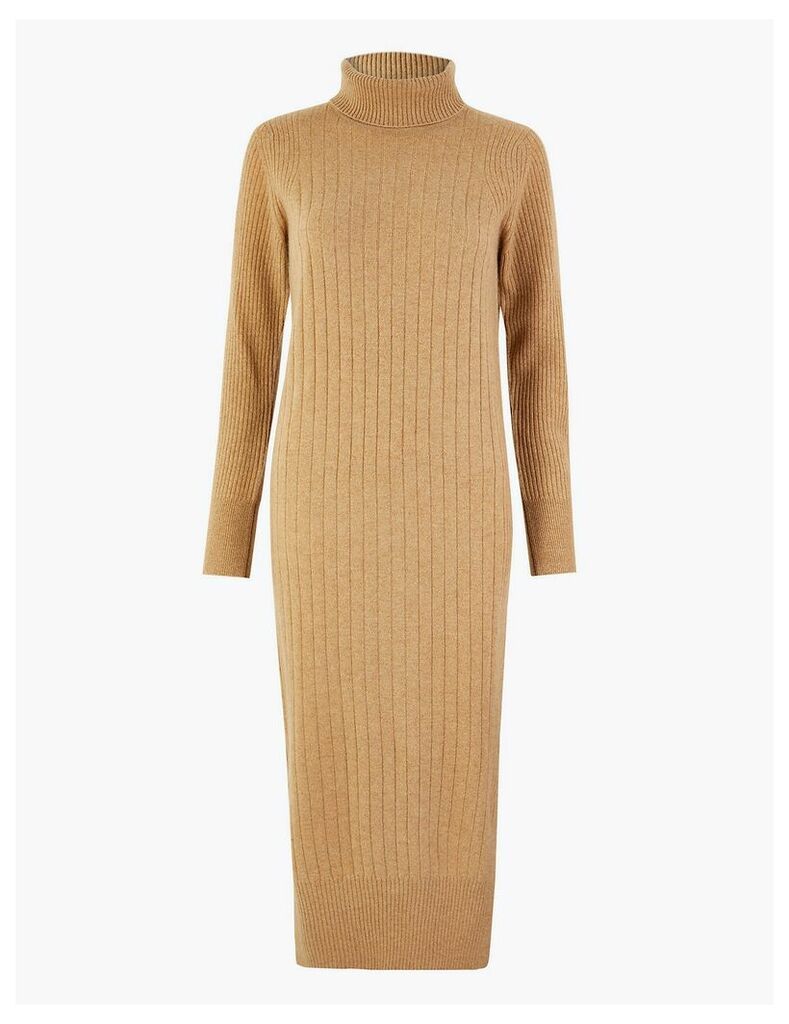 Autograph Pure Cashmere Ribbed Knitted Dress